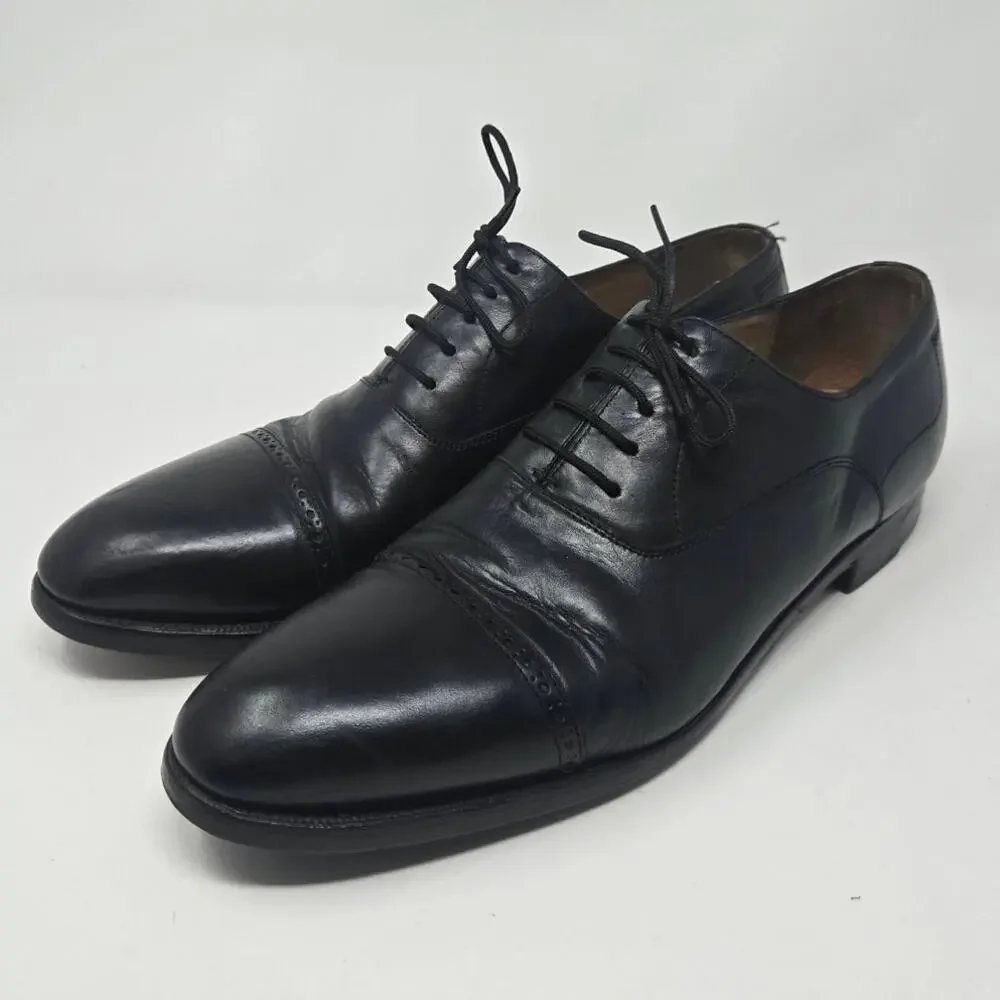 Billy Ruffian Black Leather Oxford Dress Shoes – Men’s UK 12 / US 13.5 / EU 47
